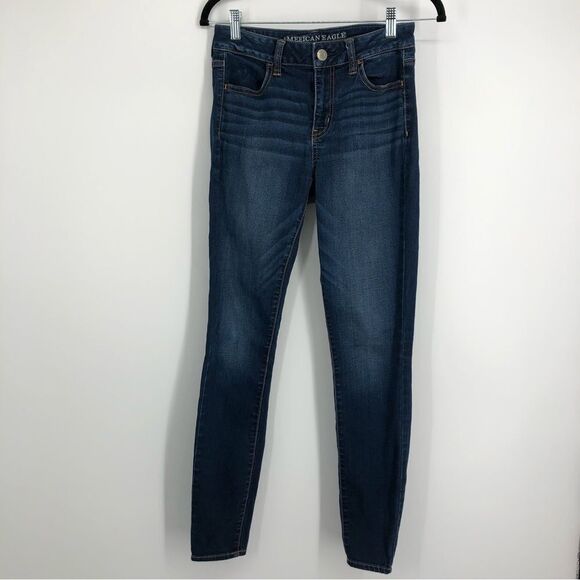 AMERICAN EAGLE Hi-Rise Jegging Dark Wash Size 4R - Picture 1 of 7